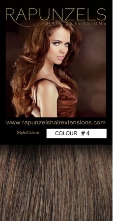 65 Gram 20" Hair Weave/Weft Colour #4 Medium Chocolate Brown (Half Head)